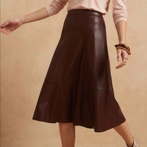 Banana Republic Factory Vegan Leather Midi Skirt